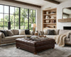 Image of Anderson 48 Inch Square Large Button Tufted Chesterfield Leather Ottoman