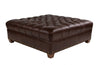 Image of Anderson 48 Inch Square Large Button Tufted Chesterfield Leather Ottoman