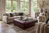 Image of Anderson 48 Inch Square Large Button Tufted Chesterfield Leather Ottoman