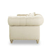 Image of Armstrong 118 Inch "Quick Ship" Tufted Chesterfield Sofa In Classic Linen - IN STOCK
