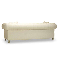 Armstrong 118 Inch "Quick Ship" Tufted Chesterfield Sofa In Classic Linen
