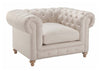 Image of Armstrong Linen "Quick Ship" Tufted Fabric Club Chair - IN STOCK