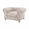 Image of Armstrong Linen "Quick Ship" Tufted Fabric Club Chair - In Stock