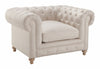 Image of Armstrong Linen "Quick Ship" Fabric Chesterfield Sofa Collection