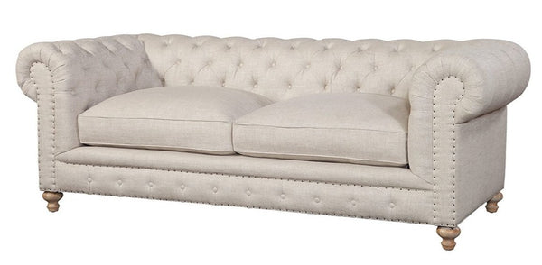 Armstrong Linen "Quick Ship" Fabric Chesterfield Sofa Collection