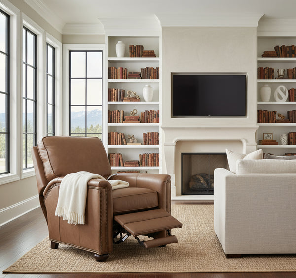 Ashford Leather Pillow Back Recliner Chair