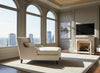 Image of Matilda Cream "Quick Ship" Wing Back Fabric Chaise Lounge