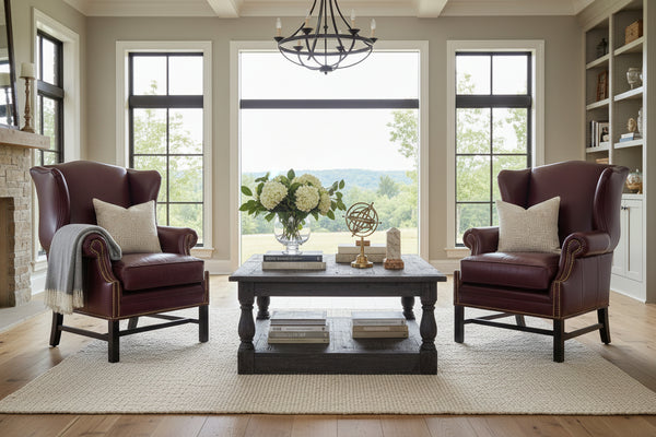Seton Chippendale Style Leather Accent Arm Chair