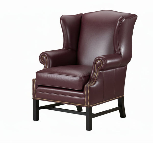 Seton Chippendale Style Leather Accent Arm Chair