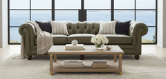Alfred 112 Inch Vintage Tufted Back Sofa