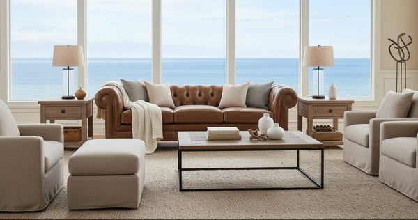 Alfred 112 Inch Vintage Tufted Back Sofa