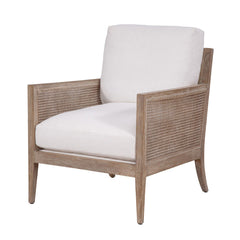 Holloway Natural "Quick Ship" Fabric Accent Chair With Decorative Cane / Wood Base