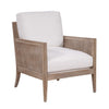 Image of Holloway Natural "Quick Ship" Fabric Accent Chair With Decorative Cane / Wood Base