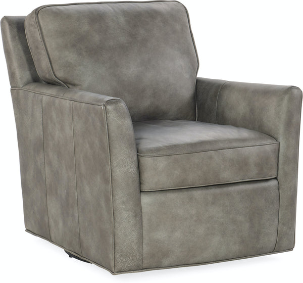 Barrett Captain SWIVEL Quick Ship Leather Accent Chair