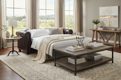 Barrington 88 Inch Leather Tufted Sleeper Sofa