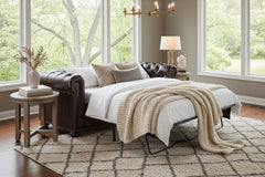 Barrington 88 Inch Leather Tufted Sleeper Sofa