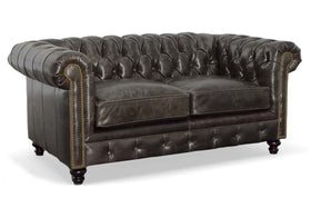 Benedict Chesterfield Leather Loveseat