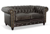 Image of Benedict Chesterfield Leather Loveseat