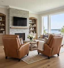 Benjamin Leather Pillow Back Living Room Reclining Chair
