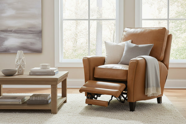 Benjamin Leather Pillow Back Living Room Reclining Chair