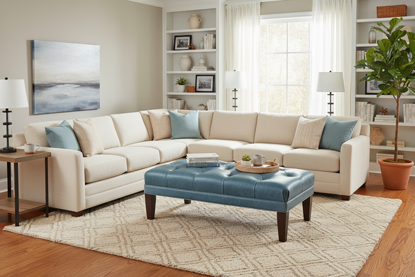 Berkeley Tufted 36", 48", 56", Or 65" Inch Rectangular Leather Ottoman (4 Sizes Available)