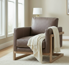 Blake "Quick Ship" Track Arm Pillow Back Leather Chair