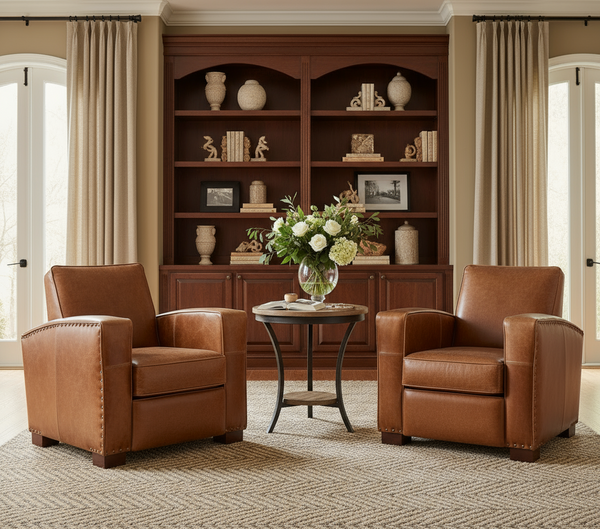 Bordeaux Leather Classic Club Chair