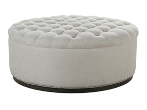 Bree 36", 44", Or 48" Inch Round Tufted Fabric Ottoman (3 Sizes Available)