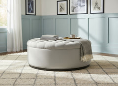 Bree 36", 44", Or 48" Inch Round Tufted Fabric Ottoman (3 Sizes Available)