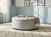 Image of Bree 36", 44", Or 48" Inch Round Tufted Fabric Ottoman (3 Sizes Available)