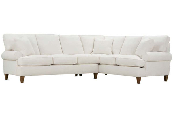 Brin "Quick Ship" Two Piece Rolled Arm Fabric Sectional Sofa