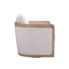 Image of Lynch Natural "Quick Ship" Fabric Swivel Accent Chair With Decorative Wood Base