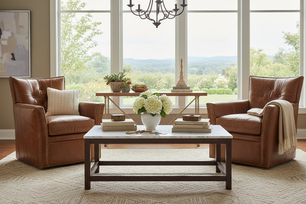 Cabot Gamma "Quick Ship" Leather Swivel Accent Chair -OUT OF STOCK UNTIL 4/30/26