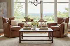 Cabot Gamma "Quick Ship" Leather Swivel Accent Chair