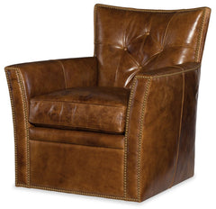 Cabot Gamma "Quick Ship" Leather Swivel Accent Chair