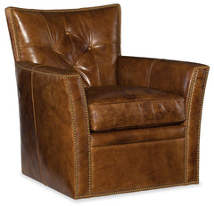 Cabot Gamma "Quick Ship" Leather Swivel Accent Chair