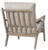 Image of Carmen Linen "Quick Ship" Exposed Wood Accent Chair - In Stock