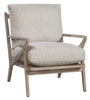 Image of Carmen Linen "Quick Ship" Exposed Wood Accent Chair - In Stock