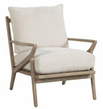 Carmen Parchment "Quick Ship" Exposed Wood Accent Chair - In Stock