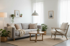 Carmen Parchment "Quick Ship" Exposed Wood Accent Chair