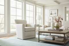Caroline "Quick Ship" SWIVEL Small Contemporary Fabric Arm Chair