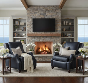 Charles Power Reclining Wall Hugger Leather Chair