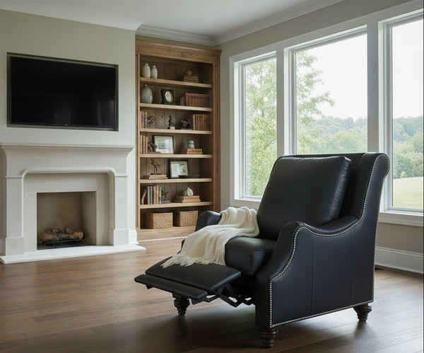 Charles Power Reclining Wall Hugger Leather Chair