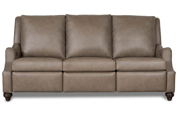 Charles 84 Inch Power Wall Hugger English Arm Leather Sofa