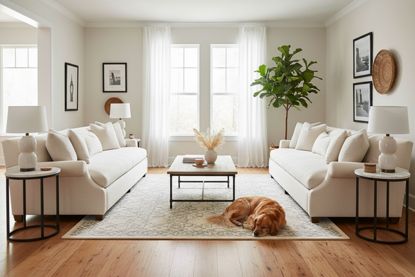 Charlotte 85, 98 or 110 Inch Oversized Bench Seat Fabric Sofa