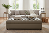 London 65 Inch Leather Bench Ottoman