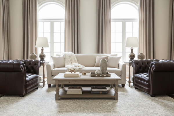 Chesterfield Tufted Leather Sofa Furniture Collection