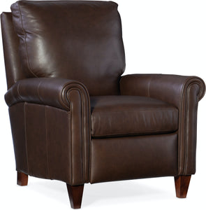Clifton Rolled Arm Pillow Back Leather Recliner