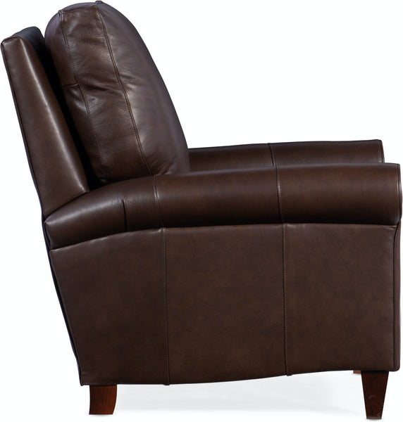Clifton Rolled Arm Pillow Back Leather Recliner