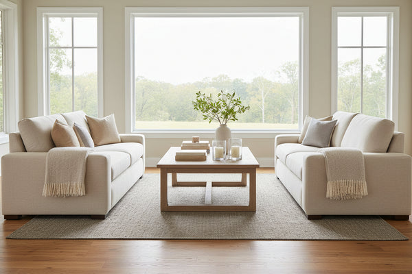 Sadie 84 Inch "Quick Ship" Deep Seat Studio Size Fabric Sofa